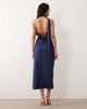 ONLY ONLY scarf detail one shoulder midaxi dress in navy - 2