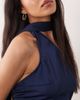 ONLY ONLY scarf detail one shoulder midaxi dress in navy - 3