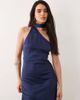 ONLY ONLY scarf detail one shoulder midaxi dress in navy - 4