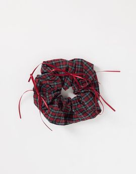 ONLY ONLY scrunchie in red tartan with bows