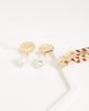 ONLY ONLY seashell earrings with faux pearls in gold tone-White - 2