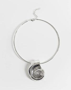 ONLY ONLY seashell necklace in silver
