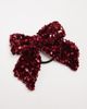 ONLY ONLY sequin bow hair tie in burgundy-Red - 2