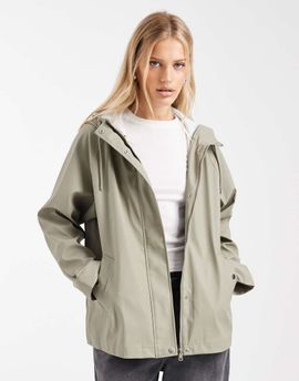 ONLY ONLY short hooded raincoat in sage green