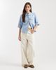 ONLY ONLY short sleeve boxy denim shirt in light blue - 2