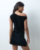 ONLY ONLY slash neck off shoulder velvet mini dress in black - 2