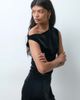 ONLY ONLY slash neck off shoulder velvet mini dress in black - 4