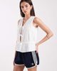 ONLY ONLY sleeveless v-neck cheesecloth peplum top with tie front in white - 1