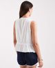 ONLY ONLY sleeveless v-neck cheesecloth peplum top with tie front in white - 4