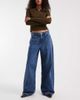 ONLY ONLY soft touch high waist wide leg jeans in mid blue - 1