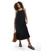 ONLY Only square neck maxi smock dress in black - 1