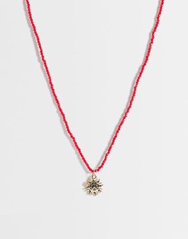 ONLY ONLY sun necklace in red