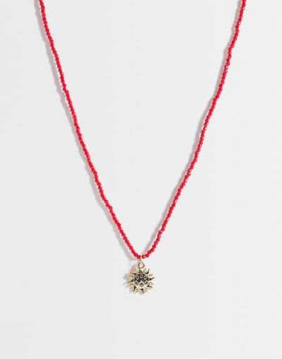 ONLY ONLY sun necklace in red