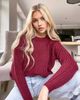 ONLY Only sweater in chunky cable knit in red-Green - 1
