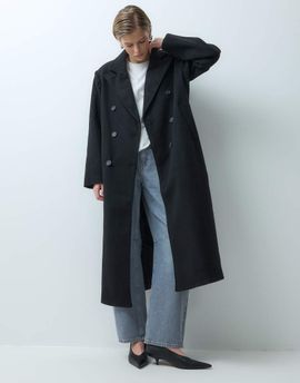 ONLY ONLY tailored maxi coat in black