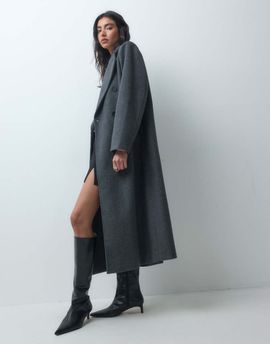 ONLY ONLY tailored maxi coat in dark gray