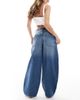 ONLY ONLY Taylor high waist barrel leg jeans in dark blue - 3