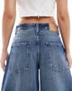 ONLY ONLY Taylor high waist barrel leg jeans in dark blue - 4