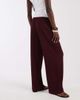 ONLY ONLY textured wide leg pants in burgundy - 4