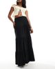 ONLY ONLY tiered maxi skirt in black - 1