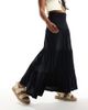 ONLY ONLY tiered maxi skirt in black - 4