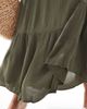 ONLY ONLY tiered maxi skirt in olive-Green - 4
