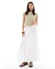 ONLY ONLY tiered maxi skirt in white - 1