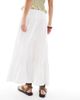 ONLY ONLY tiered maxi skirt in white - 3