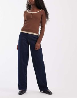 ONLY ONLY Tonnie loose jeans in rinsed dark blue