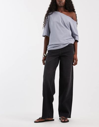 ONLY ONLY Tonnie loose straight jeans in washed black
