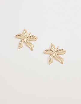 ONLY ONLY tropical flower earrings in gold tone