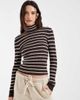 ONLY ONLY turtleneck sweater in brown stripes - 1