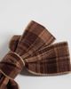 ONLY ONLY velvet bow hair clip in brown check - 2