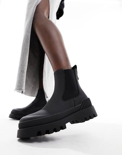 ONLY ONLY water resistant chunky platform boots in black
