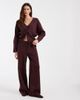ONLY ONLY wide leg knit pants in burgundy - part of a set-Red - 2