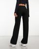 ONLY ONLY wide leg ribbed pants in black - 2