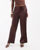ONLY ONLY wide leg satin pants in brown - 1