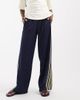 ONLY ONLY wide leg satin pants with side stripes in navy - 2