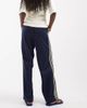 ONLY ONLY wide leg satin pants with side stripes in navy - 4