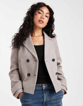 ONLY ONLY wool look short jacket in light brown