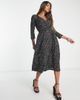 ONLY Only wrap midi dress in black and gold - 1