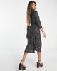 ONLY Only wrap midi dress in black and gold - 2