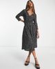 ONLY Only wrap midi dress in black and gold - 4
