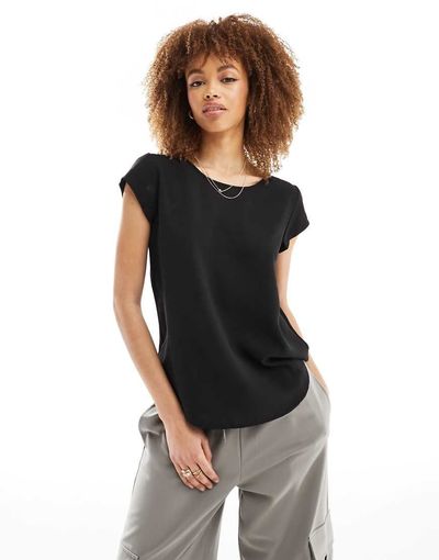 ONLY Only zip back blouse in black