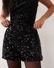 ONLY Petite ONLY Petite high waist sequin shorts in black - 1