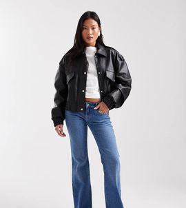 ONLY Petite ONLY Petite Lola super low waist flared jeans in light blue denim