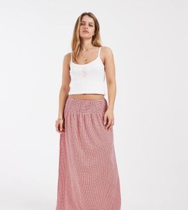 ONLY Petite ONLY Petite maxi skirt in red gingham