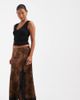 ONLY Petite ONLY Petite satin maxi skirt with lace trim in leopard print-Black - 1
