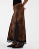 ONLY Petite ONLY Petite satin maxi skirt with lace trim in leopard print-Black - 2