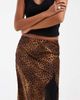 ONLY Petite ONLY Petite satin maxi skirt with lace trim in leopard print-Black - 3